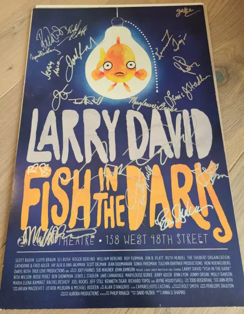 FISH IN THE DARK Broadway Signed Poster Larry David Rita Wilson Rosie Perez +15!