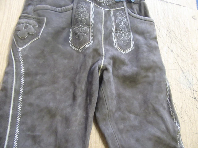 Pantaloni In Pelle Trachten Vintage Tedeschi Octoberfest Pantaloni In Pelle Uk 23" 3
