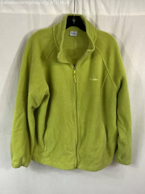 WOMEN'S COLUMBIA SPORTS (3X) Lime Green Zip Up Fleece Jacket $14.99 ...