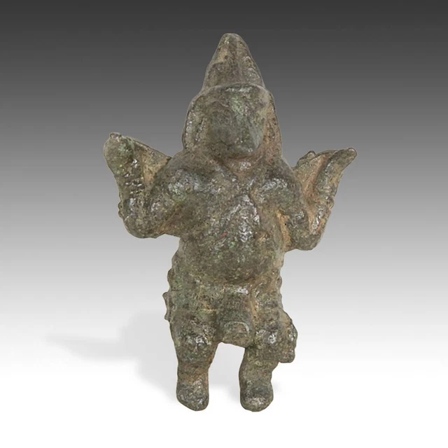 Sceptre / Gourdin En Bronze – Garuda – Hindouisme – Objet Guerrier Original Inde