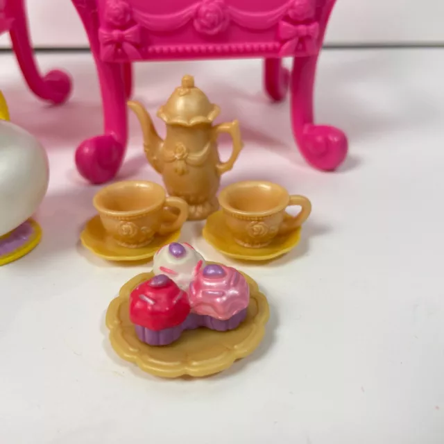 Disney Princess Barbie Tea Set With Mrs Potts and Chip Figurines INCL EUC 3