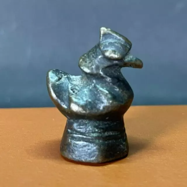 Antique Small Figural Bronze Burmese Hintha Bird Duck Opium Scale Weight 32 gr