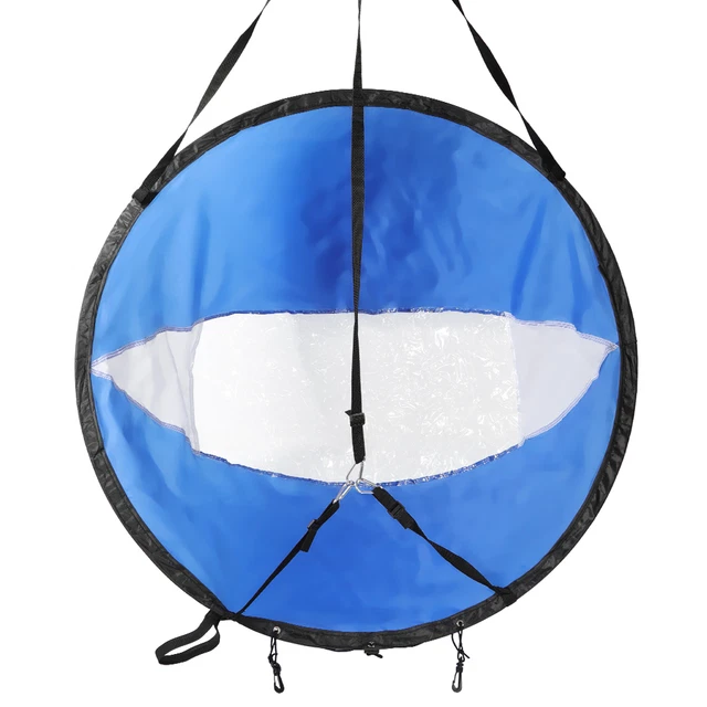108 Cm Foldable Transparent Window Canoe Sail And Storage Bag Blue And Wh UK AUS