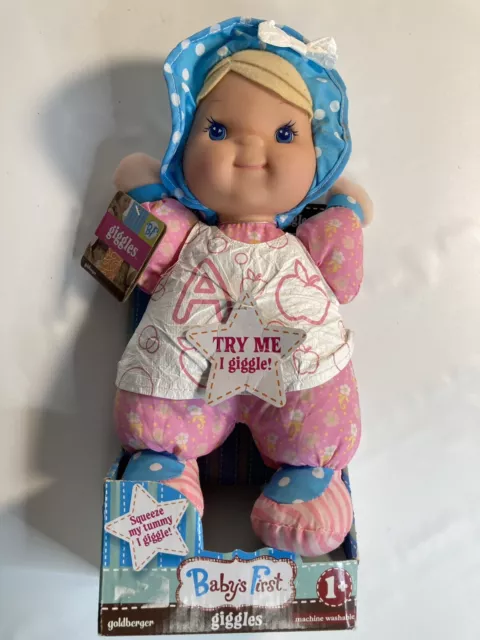 Goldberger Babys First 1st Giggles Doll 12" Plush Machine Washable Read Desc