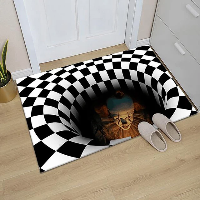 Tappeto visivo trappola per clown soggiorno camera da letto tappetino 3D tappeto di Halloween St