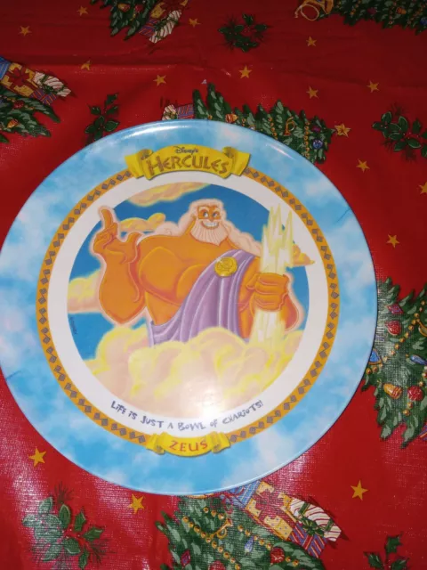 McDonalds Disney Hercules Melmac Collector Plates Colorful 90s “ZEUS” Plate (1)