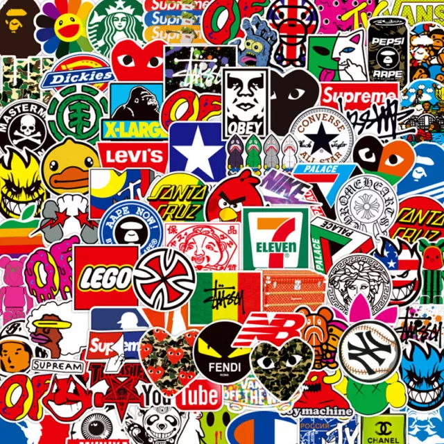 1000pcs Bulk Random Stickers Logo Bomb Sports Vinyl Decal Skateboard Laptop Car