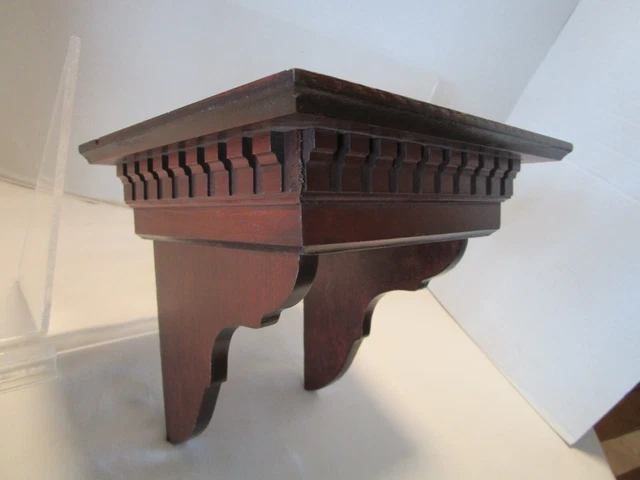 VINTAGE Wood CORBEL WALL SHELF PLATE SLOT Dentil Molding detail 10" wide