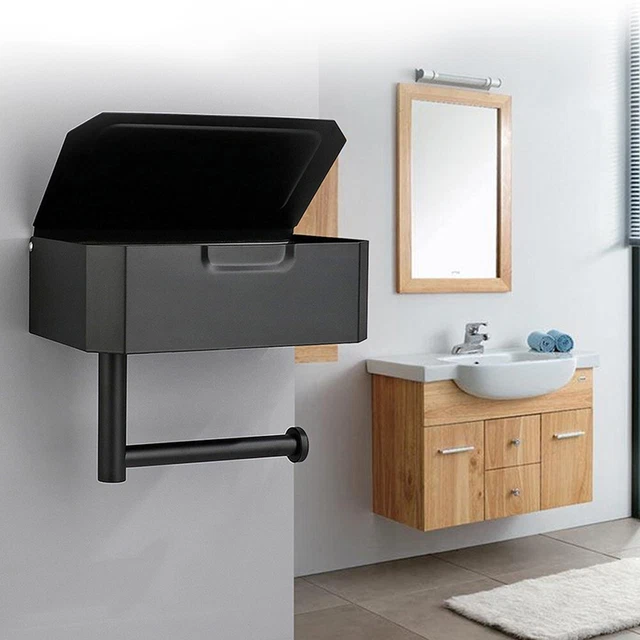 Porta asciugamani resistente ripiano 13,5 x 7,8 x 21,8 porta carta igienica vernice da forno