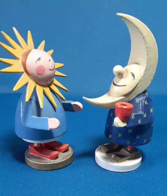 Frau Sonne + Herr Mond Wendt & Kühn Erzgebirge vintage DDR alte Figur 1968 -1972