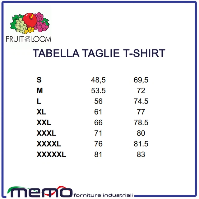 T SHIRT uomo donna fruit of the loom manica corta 100% cotone maglia maglietta 2
