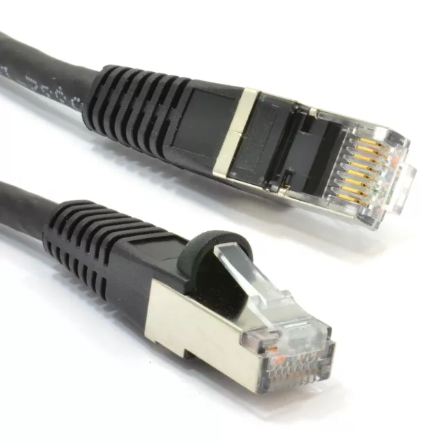 Ul HQ Cat6A Sstp Lszh RJ45 Réseau Ethernet Brassage 10GIG Câble 3M Noir