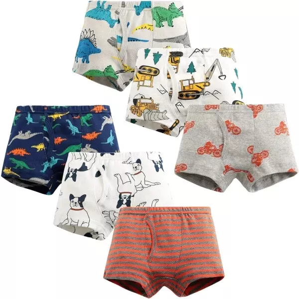 Adorel Dog JCB Boys Boxer Shorts Age 2-3 Kids Pants Underwear Cotton Pack of 6