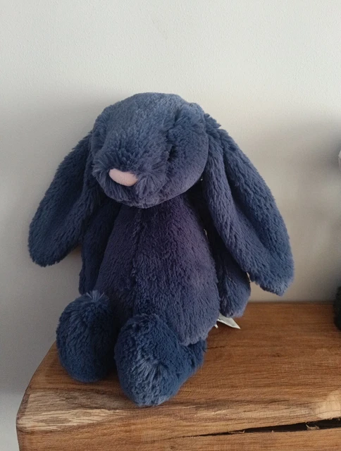 JELLYCAT MEDIUM NAVY Bashful Bunny Rabbit Excellent Condition £35.00 ...