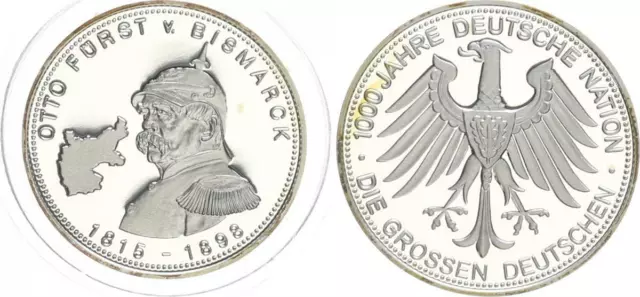 Silbermedaille Otto von Bismarck, 1000 Jahre Deutsche Nation PP