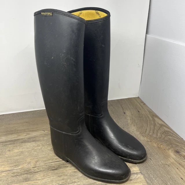 HARRY HALL RIDING Boots Black Classic Style Riding Wellies Lined UK 3 £