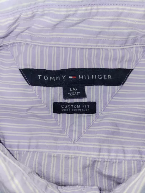 Tommy Hilfiger Shirt Mens Large Long Sleeve Custom Fit Striped 3