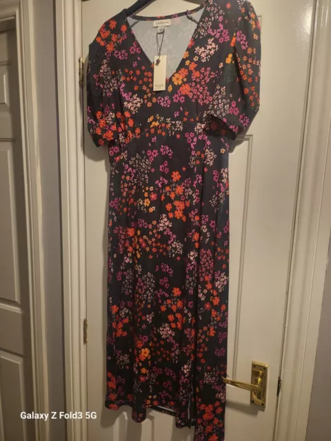 Oasis Petite Size 12 Floral Jersey Midi Dress