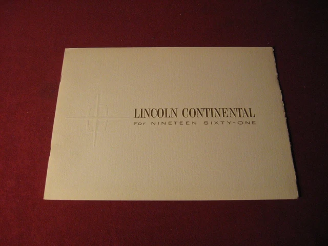 1961 Lincoln Sales Brochure Catalog Booklet Old Original