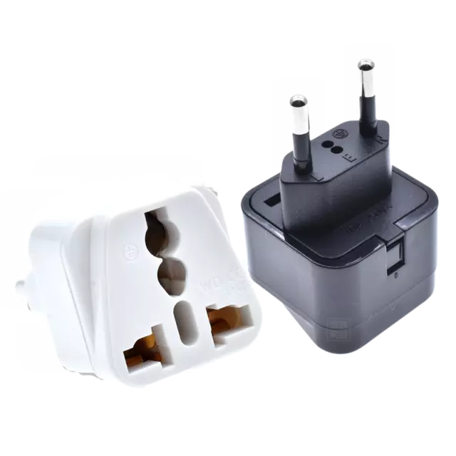 Brazil Plug to 2 Splitter UK/US/EU/AU 2/3 Pin Socket Adapter Converter Universal