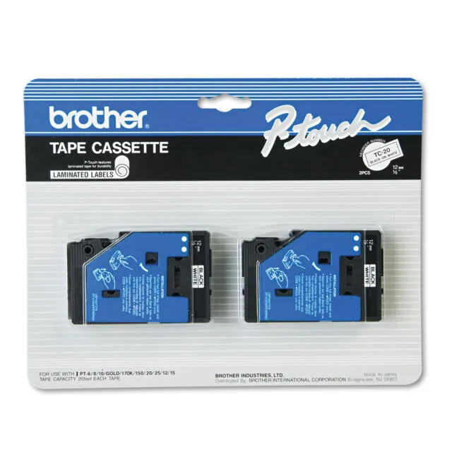 Brother TC20 Label Tape - White