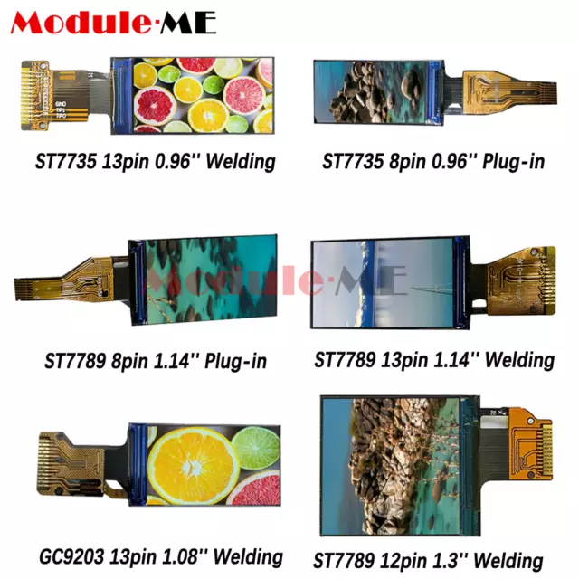 0.96"/1.08"/1.14"/1.3" ST7735/ST7789/GC9203/ST7789 OLED TFT LCD Display Screen