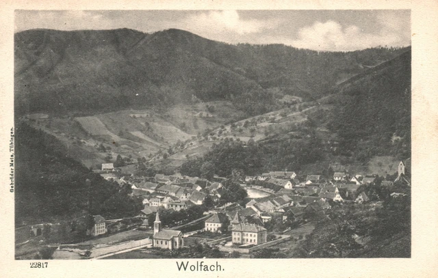 Vintage Postcard 1920's View of Wolfach Town in The Black Forest Germany