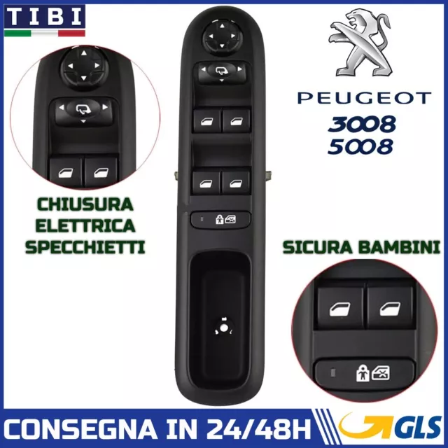 Pulsantiera Interruttori Alzacristalli Peugeot 3008 5008 - 96650621Zd