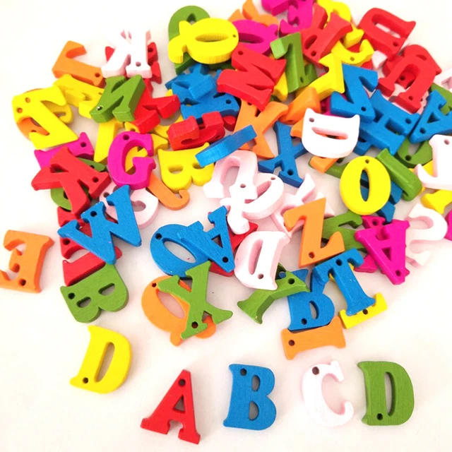 100*COLORFUL WOODEN NUMBERS Letter For Children Learning Educational ...