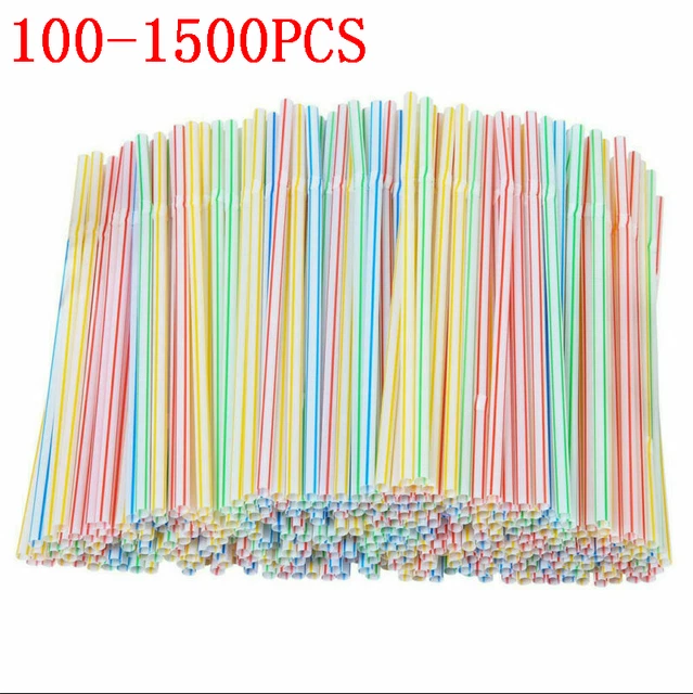 100-2500 Flexible Trinkhalme, Plastik Strohhalme in Verschiedenen bunten Farben
