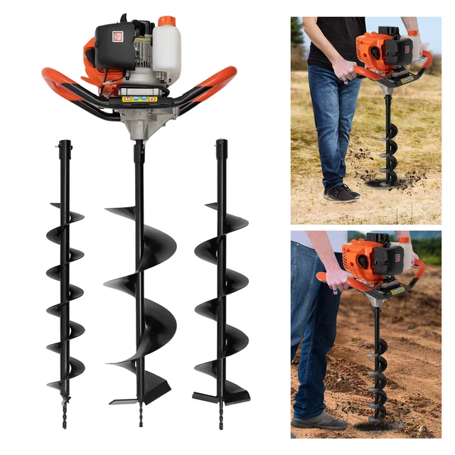 VEVOR Trivella A Benzina 52CC 1450W - Trapano Da Terra Con Punte 150/250mm Per Giardino - Foto 4