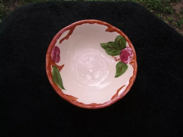 Franciscan Apple England Backstamp Red Fruit Green Leaves Off-White Cereal Bowl