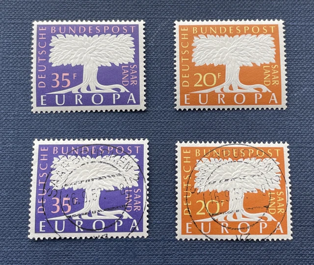 Saarland 1957, OPD Europa - Satz, Mi.-Nr. 402-403, gestempelt / postfrisch**