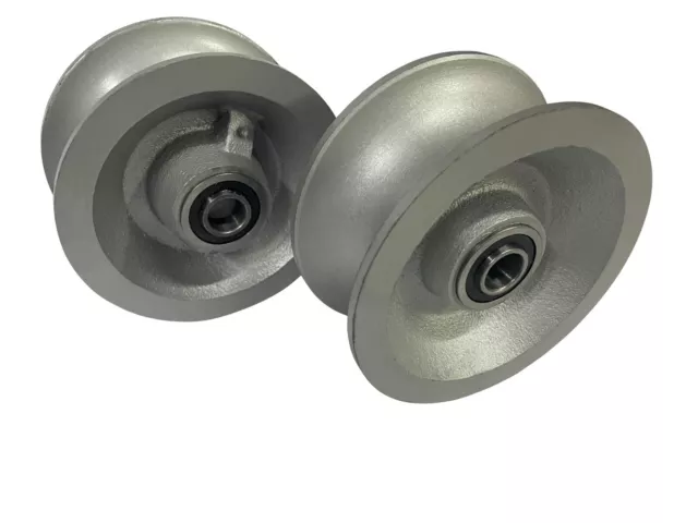 Pair of Chain Link Gate U-Groove Pipe Wheels-By Sourdough Gate Hardware