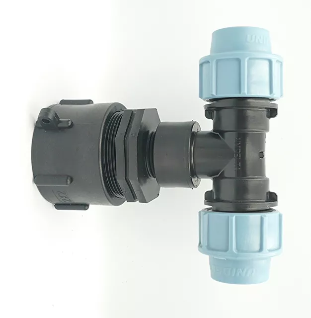 HEAVY DUTY IBC ADAPTER (S60X6) to TWIN MDPE COMPRESSION FITTINGS (4 Sizes)