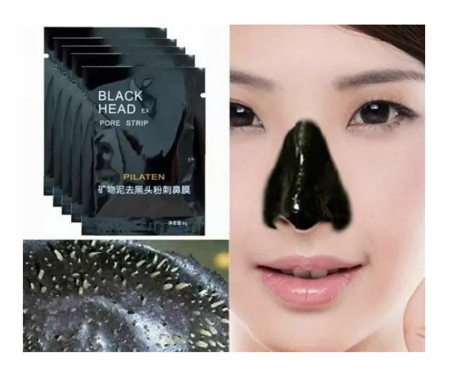 10 Blackhead Removal FACE NOSE Forehead Pore MASKS Clean Strips Off Spots Acne