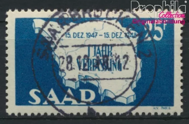 Briefmarken Saarland 1948 Mi 261II Type II, 5 von rechter 15 durchgestrich(88943