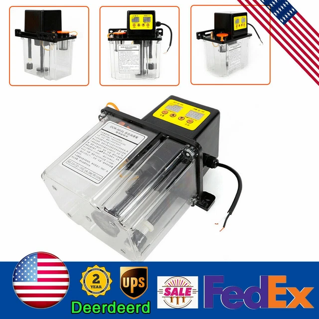 110V 1.8L Automatic Electric Lubrication Pump CNC Oiler Dual Digital Display US