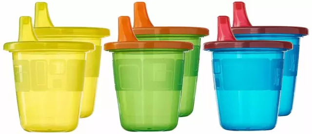 [6 PACK] The First Years Take & Toss Spill Proof Cups Baby Feeding Drinks Sippy