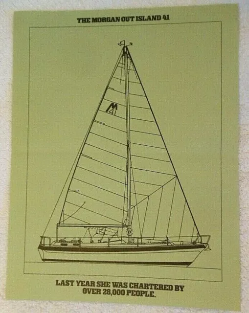 Vintage Brochure Morgan Yacht Out Island 41 Sailboat Drawings Specs Description