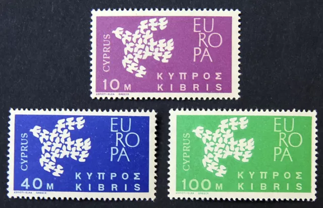 Zypern griechisch, Mi.Nr. 197-199 (Jahr 1962) postfrisch
