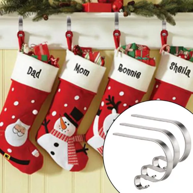 3/6/12x Christmas Stocking Hanger Fireplace Clip Holder Mantle Hooks Home Decor