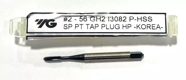 YG-1 2-56 HSSPM Spiral Point Plug Tap 2FL GH2 High Performance Tap