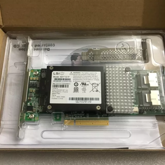 LSI MegaRAID SAS 9261-8i 8-Port 6Gb/s PCI E SATA+SAS RAID Controller + battery