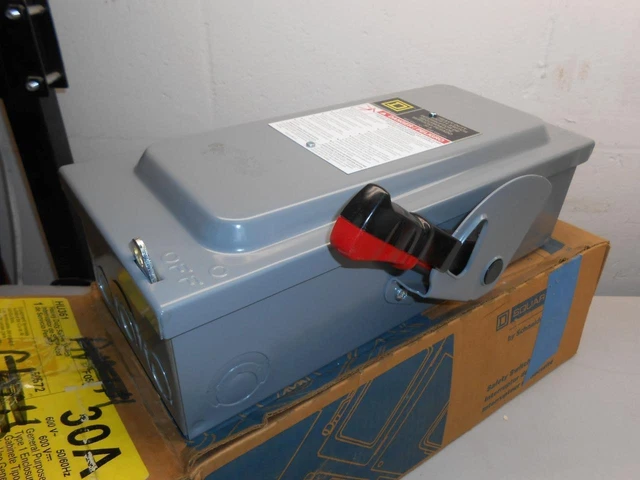 Square D HU361 Heavy Duty Safety Switch Disconnect Series 30 Amp NOS NEW