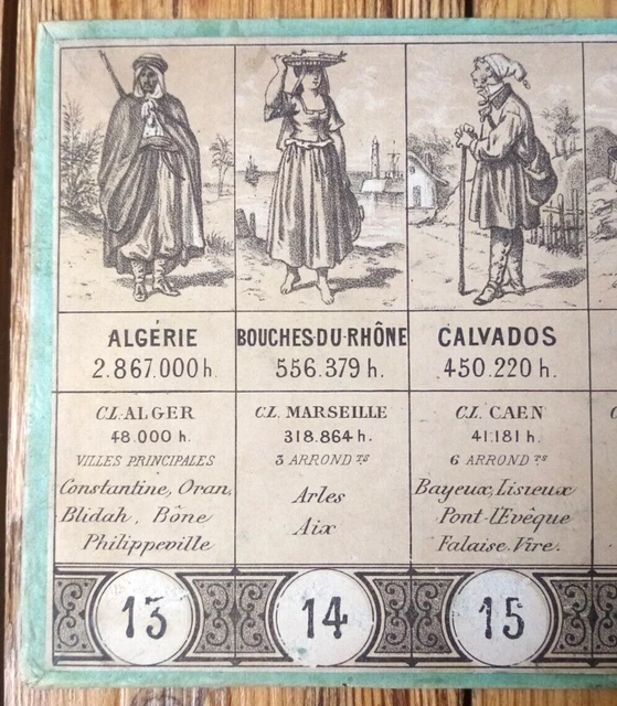 Jeu De Loto Géographique Bussière - 18 Planches - C.1870 - Rare