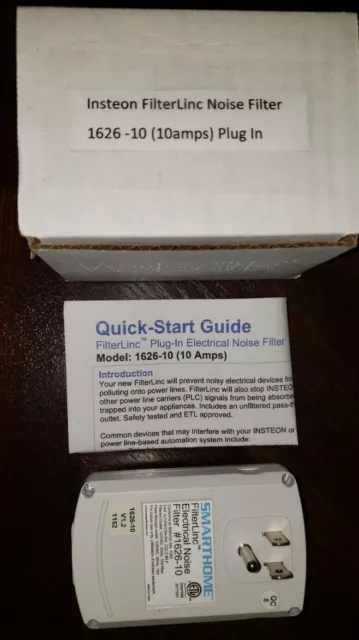 INSTEON Power line Noise Filter 1626-10 (10amps) plug in (USED) a