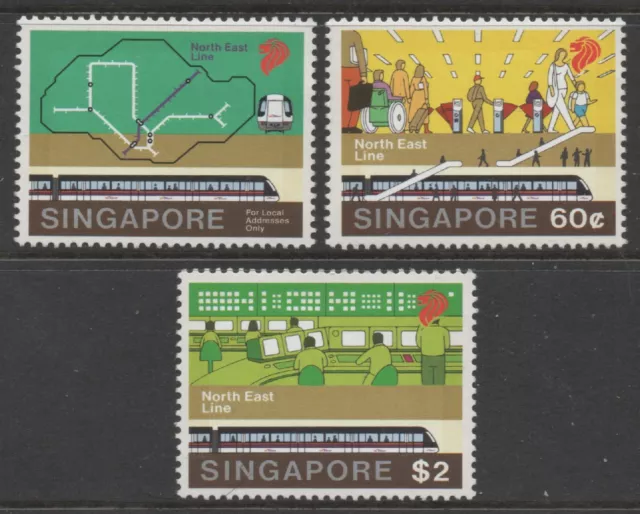 Singapore 2003 Opening of North-East Rail Line set of 3 MUH