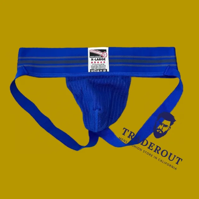 AussieBum Men blue yellow Sven cotton jock strap jockstraps underwear S M L  XL