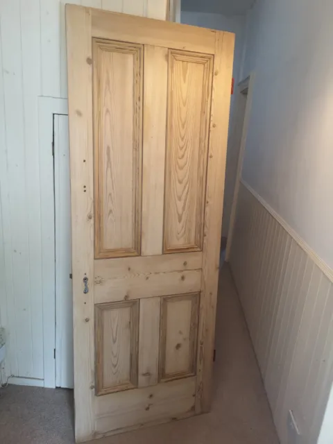 Reclaimed stripped pine victorian 4 panel internal door  (Choice of two)